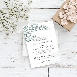 Eucalyptus Greenery Boho Elegant Wedding  Invitation