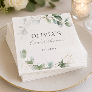 Eucalyptus Greenery Boho Rustic Bridal Shower Napkin