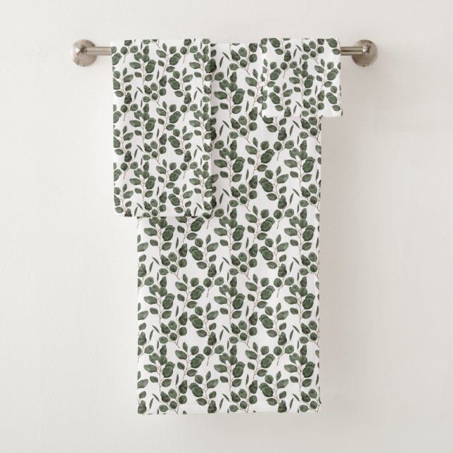 Eucalyptus Greenery Botanical Bath Towel Set (Insitu)