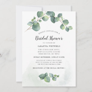 Eucalyptus Greenery Botanical Bridal Shower Invitation