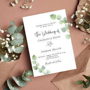 Eucalyptus greenery botanical luxury wedding invitation