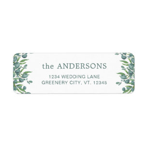 Eucalyptus Greenery Botanical Return Address