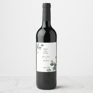 Eucalyptus Greenery Bridal Shower Couples Wine Label