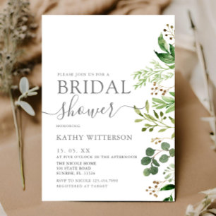 Eucalyptus Greenery Bridal Shower   Invitation