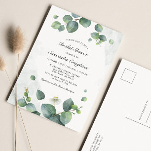 Eucalyptus Greenery Bridal Shower Invitation Postcard