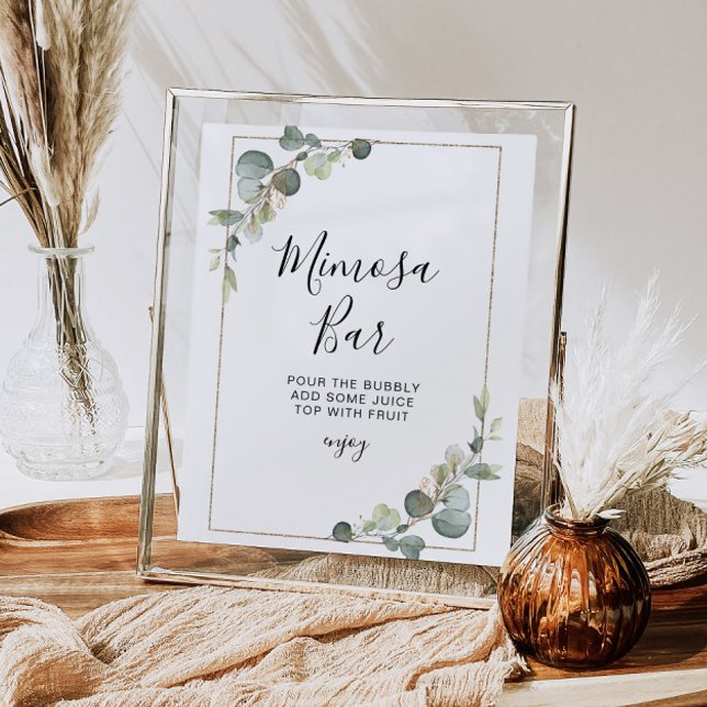eucalyptus greenery bridal shower mimosa bar sign (Creator Uploaded)