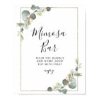 eucalyptus greenery bridal shower mimosa bar sign