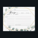 Eucalyptus Greenery Bridal Shower Recipe Cards<br><div class="desc">Share your favourite recipe with the Bride-to-be!

Check out our entire Eucalyptus Greenery collection for more matching items!

Visit our website for more designs and inspiration: www.creativeuniondesign.com</div>