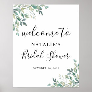 Eucalyptus Greenery Bridal Shower Welcome Sign