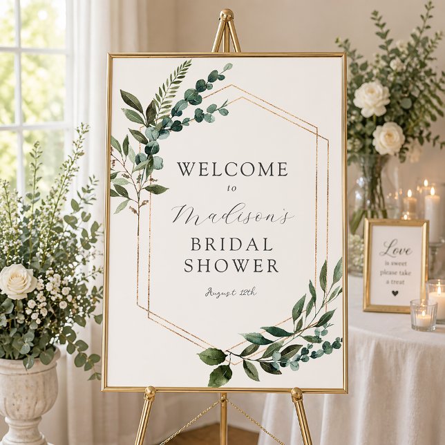 Eucalyptus Greenery Bridal Shower Welcome Sign (Creator Uploaded)