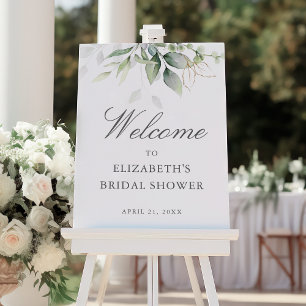 Eucalyptus Greenery Bridal Shower Welcome Sign
