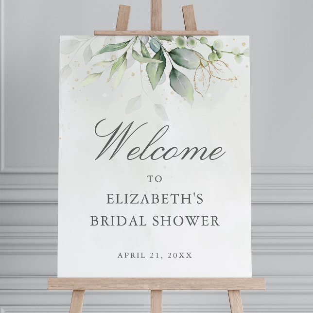 Eucalyptus Greenery Bridal Shower Welcome Sign (Creator Uploaded)