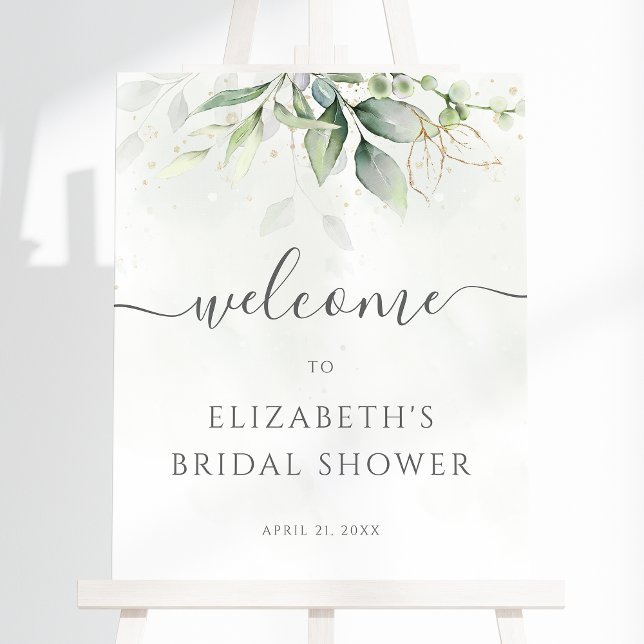 Eucalyptus Greenery Bridal Shower Welcome Sign (Creator Uploaded)