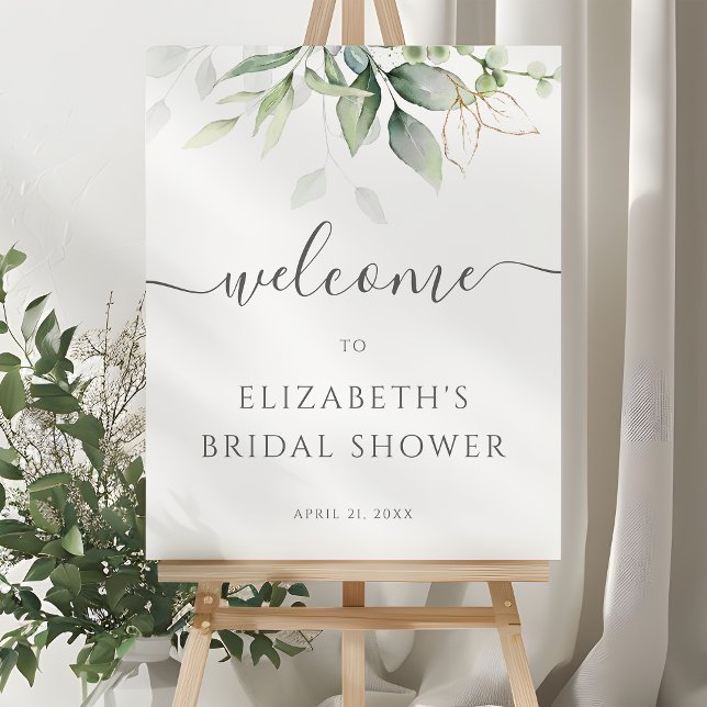 Eucalyptus Greenery Bridal Shower Welcome Sign (Creator Uploaded)