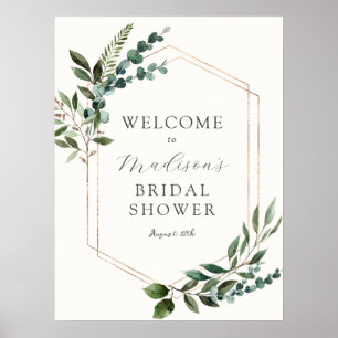 Eucalyptus Greenery Bridal Shower Welcome Sign