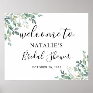 Eucalyptus Greenery Bridal Shower Welcome Sign