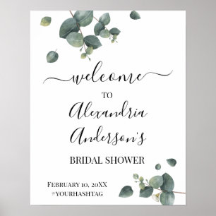 Eucalyptus Greenery Bridal Shower Welcome Sign