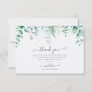Eucalyptus Greenery Brunch Bridal Thank You Card