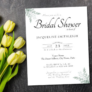 Eucalyptus Greenery Budget Bridal Shower Flyer