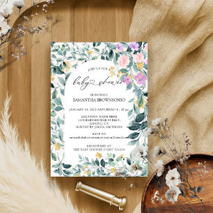 Eucalyptus Greenery Budget Shower Invitation