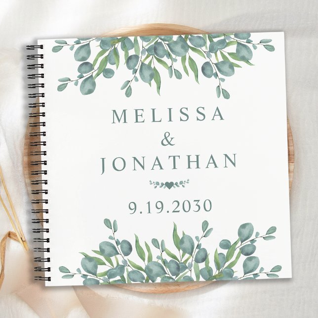 Eucalyptus Greenery Budget Wedding Guestbook Notebook (Creator Uploaded)