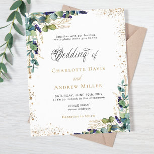 Eucalyptus greenery budget wedding invitation
