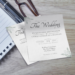 Eucalyptus Greenery Budget Wedding Invitation Flyer