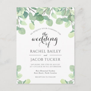 Eucalyptus Greenery Budget Wedding Invitation Postcard