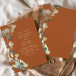 Eucalyptus Greenery Burnt Orange Elegant Wedding Invitation<br><div class="desc">Eucalyptus Greenery Succulent Sage Green Burnt Orange Watercolor Spring Wedding Invitations on White background - includes beautiful and elegant script typography with modern botanical leaves and greenery for the special Wedding day celebration.</div>