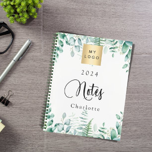 Eucalyptus greenery business logo notebook