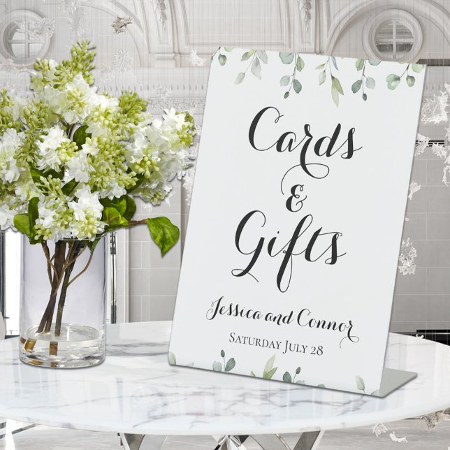 Eucalyptus Greenery Calligraphy Cards & Gifts Pedestal Sign (Creator Uploaded)