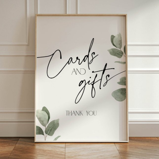 Eucalyptus Greenery Cards and Gifts Pedestal Sign (Creator Uploaded)
