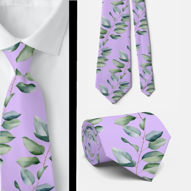 Eucalyptus Greenery Classic Formal Floral Neck Tie (Creator Uploaded)