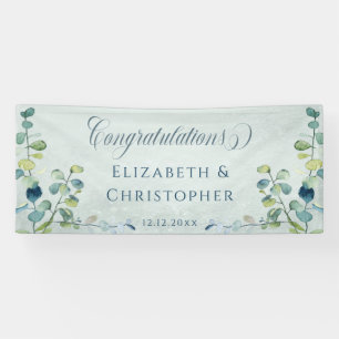 Eucalyptus Greenery Congratulations Wedding Banner