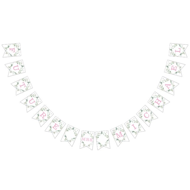 Eucalyptus Greenery Custom Bridal Shower Bunting (All)