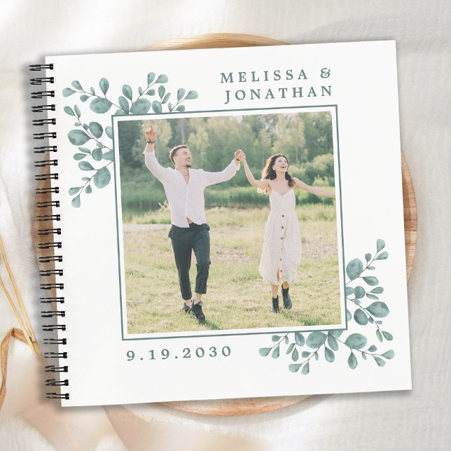 Eucalyptus Greenery Custom Photo Budget Wedding Notebook (Creator Uploaded)