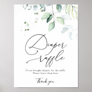 Eucalyptus Greenery Diaper Raffle Sign
