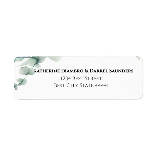 Eucalyptus Greenery Elegant Botanical Wedding  (Front)