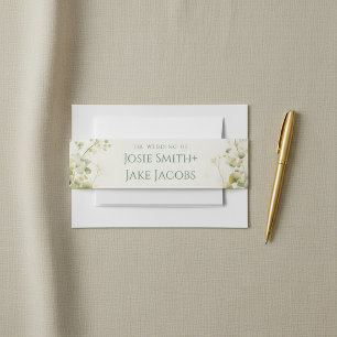Eucalyptus Greenery Elegant Botanical wedding Invitation Belly Band