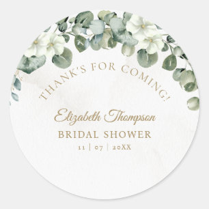 Eucalyptus Greenery Elegant Bridal Shower Classic Round Sticker