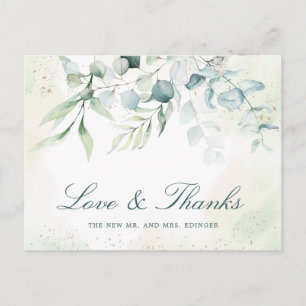 Eucalyptus Greenery Elegant Non Photo Wedding Postcard