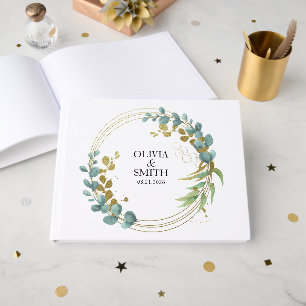 Eucalyptus Greenery Elegant Pattern Guest Book