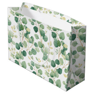 Eucalyptus Greenery Elegant Pattern Large Gift Bag
