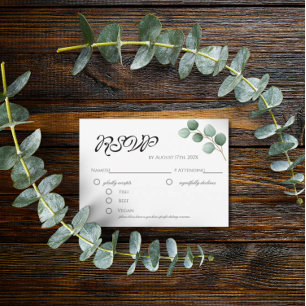 Eucalyptus Greenery Elegant RSVP Enclosure Card