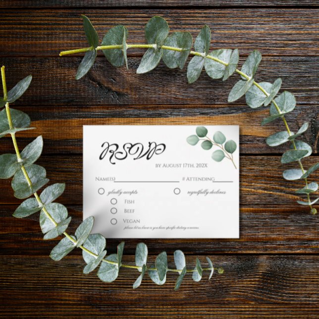 Eucalyptus Greenery Elegant RSVP Enclosure Card (Creator Uploaded)