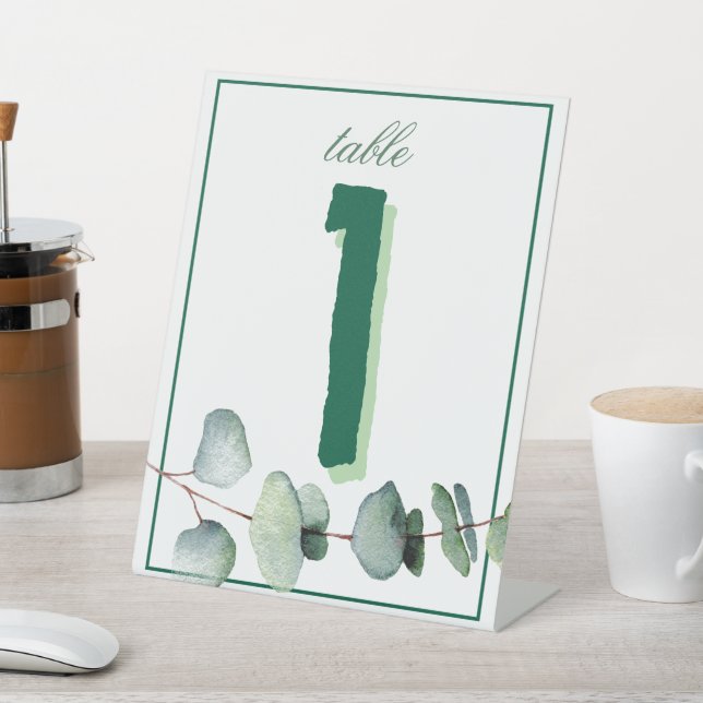 Eucalyptus Greenery Elegant Table Signs (In SItu)