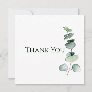 Eucalyptus Greenery Elegant Watercolor Thank You 