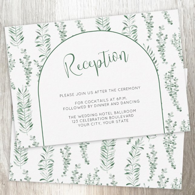 Eucalyptus Greenery Elegant Wedding Reception Card (Creator Uploaded)
