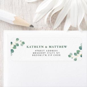 Eucalyptus Greenery Elegant Wedding Return Address