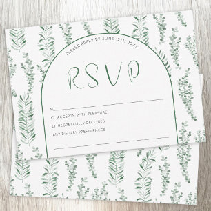 Eucalyptus Greenery Elegant Wedding RSVP Card